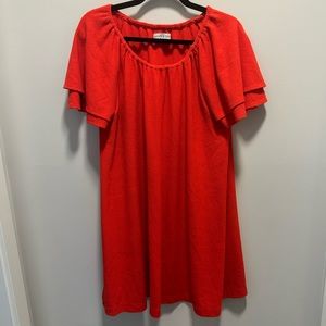Madewell Texture & Thread Shift Dress Red
